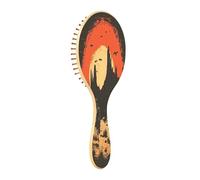 JiangGgen Sunset Riding Horse Natural Wooden Rubber Hair Brush,Gentle Massage with Ergonomic Detangling Hair Brush for Thick Curly Thin Long Short Hair Makes Hair Smooth