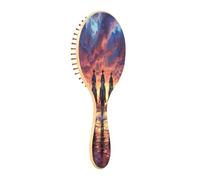 JiangGgen Sunset Riding Horse Natural Wooden Rubber Hair Brush,Gentle Massage with Ergonomic Detangling Hair Brush for Thick Curly Thin Long Short Hair Makes Hair Smooth