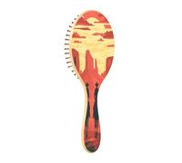 JiangGgen Sunset Riding Horse Natural Wooden Rubber Hair Brush,Gentle Massage with Ergonomic Detangling Hair Brush for Thick Curly Thin Long Short Hair Makes Hair Smooth