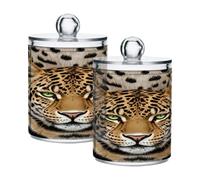 JiangGgen Tiger 2PC Airtight Transparent Plastic Storage Jars With Storage Lids,Food Storage Containers Plastic Can Store Food Herbs Tea Etc