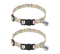 JiangGgen Tropical Fruit Dog Collar and Cat Collar with Bell,Adjustable Buckle Soft Pets Collar for Small Medium Dogs & Cats