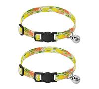 JiangGgen Various Citrus Fruits Dog Collar and Cat Collar with Bell,Adjustable Buckle Soft Pets Collar for Small Medium Dogs & Cats