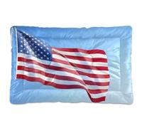 JiangGgen Washable Dog Bed,American Flag Anti-Slip Dog Crate Bed Pet Beds Sleeping Mat for Large, Medium, Small Pets 24x36in