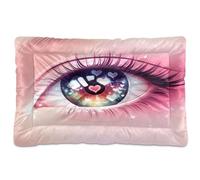 JiangGgen Washable Dog Bed,Beautiful Girl's Eyes Anti-Slip Dog Crate Bed Pet Beds Sleeping Mat for Large, Medium, Small Pets 24x36in