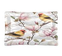 JiangGgen Washable Dog Bed,Birds and Flowers Anti-Slip Dog Crate Bed Pet Beds Sleeping Mat for Large, Medium, Small Pets 24x36in