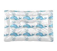 JiangGgen Washable Dog Bed,Blue Whales Anti-Slip Dog Crate Bed Pet Beds Sleeping Mat for Large, Medium, Small Pets 24x36in