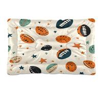 JiangGgen Washable Dog Bed,Cartoon American Football Anti-Slip Dog Crate Bed Pet Beds Sleeping Mat for Large, Medium, Small Pets 24x36in
