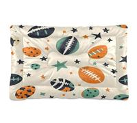 JiangGgen Washable Dog Bed,Cartoon American Football Anti-Slip Dog Crate Bed Pet Beds Sleeping Mat for Large, Medium, Small Pets 24x36in
