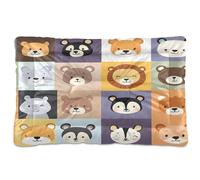 JiangGgen Washable Dog Bed,Cartoon Animal Faces Anti-Slip Dog Crate Bed Pet Beds Sleeping Mat for Large, Medium, Small Pets 24x36in