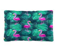 JiangGgen Washable Dog Bed,Cartoon Flamingo Anti-Slip Dog Crate Bed Pet Beds Sleeping Mat for Large, Medium, Small Pets 24x36in