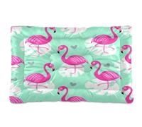 JiangGgen Washable Dog Bed,Cartoon Flamingo Anti-Slip Dog Crate Bed Pet Beds Sleeping Mat for Large, Medium, Small Pets 24x36in
