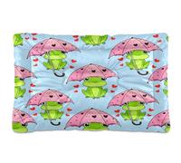 JiangGgen Washable Dog Bed,Cartoon Frog Anti-Slip Dog Crate Bed Pet Beds Sleeping Mat for Large, Medium, Small Pets 24x36in