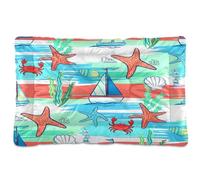 JiangGgen Washable Dog Bed,Cartoon Starfish Crab Anti-Slip Dog Crate Bed Pet Beds Sleeping Mat for Large, Medium, Small Pets 24x36in