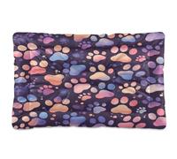 JiangGgen Washable Dog Bed,Colorful Cat Paw Anti-Slip Dog Crate Bed Pet Beds Sleeping Mat for Large, Medium, Small Pets 24x36in