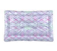 JiangGgen Washable Dog Bed,Colorful Mermaid Scales Anti-Slip Dog Crate Bed Pet Beds Sleeping Mat for Large, Medium, Small Pets 24x36in