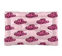 JiangGgen Washable Dog Bed,Cow Cowboy Hat Anti-Slip Dog Crate Bed Pet Beds Sleeping Mat for Large, Medium, Small Pets 24x36in