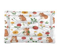 JiangGgen Washable Dog Bed,Cute Capybara Anti-Slip Dog Crate Bed Pet Beds Sleeping Mat for Large, Medium, Small Pets 24x36in