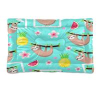 JiangGgen Washable Dog Bed,Cute Cartoon Sloths Anti-Slip Dog Crate Bed Pet Beds Sleeping Mat for Large, Medium, Small Pets 24x36in