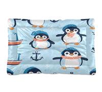 JiangGgen Washable Dog Bed,Cute Penguins Anti-Slip Dog Crate Bed Pet Beds Sleeping Mat for Large, Medium, Small Pets 24x36in