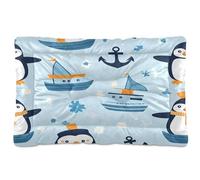 JiangGgen Washable Dog Bed,Cute Penguins Anti-Slip Dog Crate Bed Pet Beds Sleeping Mat for Large, Medium, Small Pets 24x36in