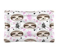 JiangGgen Washable Dog Bed,Cute Sloth Faces Anti-Slip Dog Crate Bed Pet Beds Sleeping Mat for Large, Medium, Small Pets 24x36in