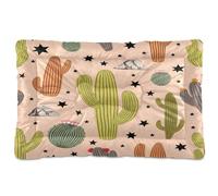 JiangGgen Washable Dog Bed,Desert Cacti Anti-Slip Dog Crate Bed Pet Beds Sleeping Mat for Large, Medium, Small Pets 24x36in