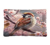 JiangGgen Washable Dog Bed,Flowers and Birds Anti-Slip Dog Crate Bed Pet Beds Sleeping Mat for Large, Medium, Small Pets 24x36in