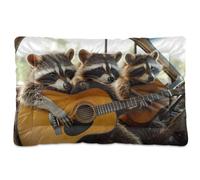 JiangGgen Washable Dog Bed,Funny Raccoon Anti-Slip Dog Crate Bed Pet Beds Sleeping Mat for Large, Medium, Small Pets 24x36in