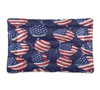 JiangGgen Washable Dog Bed,Independence Day Balloons Anti-Slip Dog Crate Bed Pet Beds Sleeping Mat for Large, Medium, Small Pets 24x36in
