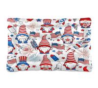 JiangGgen Washable Dog Bed,Independence Day Gnome Anti-Slip Dog Crate Bed Pet Beds Sleeping Mat for Large, Medium, Small Pets 24x36in