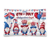 JiangGgen Washable Dog Bed,Independence Day Gnomes Anti-Slip Dog Crate Bed Pet Beds Sleeping Mat for Large, Medium, Small Pets 24x36in