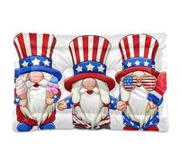 JiangGgen Washable Dog Bed,Independence Day Gnomes Anti-Slip Dog Crate Bed Pet Beds Sleeping Mat for Large, Medium, Small Pets 24x36in