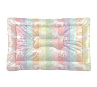 JiangGgen Washable Dog Bed,Rainbow Horse Stripe Anti-Slip Dog Crate Bed Pet Beds Sleeping Mat for Large, Medium, Small Pets 24x36in