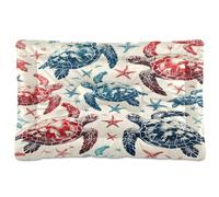 JiangGgen Washable Dog Bed,Sea Turtles Anti-Slip Dog Crate Bed Pet Beds Sleeping Mat for Large, Medium, Small Pets 24x36in
