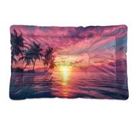 JiangGgen Washable Dog Bed,Seaside Sunset Anti-Slip Dog Crate Bed Pet Beds Sleeping Mat for Large, Medium, Small Pets 24x36in