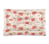 JiangGgen Washable Dog Bed,Strawberry Pattern Anti-Slip Dog Crate Bed Pet Beds Sleeping Mat for Large, Medium, Small Pets 24x36in
