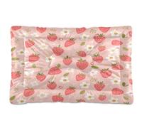 JiangGgen Washable Dog Bed,Strawberry Pattern Anti-Slip Dog Crate Bed Pet Beds Sleeping Mat for Large, Medium, Small Pets 24x36in