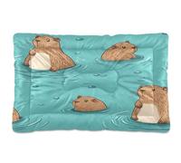 JiangGgen Washable Dog Bed,Swimming Capybara Anti-Slip Dog Crate Bed Pet Beds Sleeping Mat for Large, Medium, Small Pets 24x36in