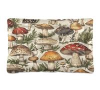 JiangGgen Washable Dog Bed,Vintage Mushroom Anti-Slip Dog Crate Bed Pet Beds Sleeping Mat for Large, Medium, Small Pets 24x36in
