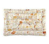 JiangGgen Washable Dog Bed,Watercolor Bread Pattern Anti-Slip Dog Crate Bed Pet Beds Sleeping Mat for Large, Medium, Small Pets 24x36in