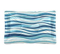 JiangGgen Washable Dog Bed,Wave Stripe Anti-Slip Dog Crate Bed Pet Beds Sleeping Mat for Large, Medium, Small Pets 24x36in