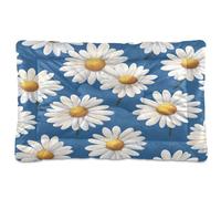 JiangGgen Washable Dog Bed,White Daisies Anti-Slip Dog Crate Bed Pet Beds Sleeping Mat for Large, Medium, Small Pets 24x36in