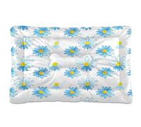 JiangGgen Washable Dog Bed,White Daisy Flowers Anti-Slip Dog Crate Bed Pet Beds Sleeping Mat for Large, Medium, Small Pets 24x36in