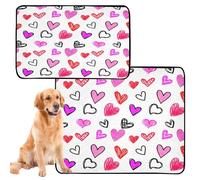 JiangGgen Washable Pee Pads for Dogs,Love Hearts Absorbent Reusable Puppy Pads Pet Training Pads for Whelping, Playpen, Crate, Bed Smallx3