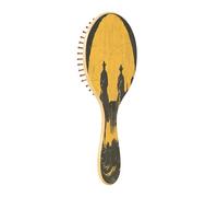 JiangGgen Western Desert Horseback Riding Natural Wooden Rubber Hair Brush,Gentle Massage with Ergonomic Detangling Hair Brush for Thick Curly Thin Long Short Hair Makes Hair Smooth