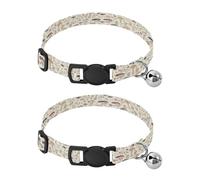 JiangGgen Wildflowers Mushrooms Dog Collar and Cat Collar with Bell,Adjustable Buckle Soft Pets Collar for Small Medium Dogs & Cats