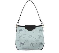 JiangGgen Women's Handbags Beach Doodle PU Leather Shoulder Bag Purse with Detachable Strap Lightweight for Work Shopping Travel