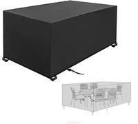 Jianghu Art Garden Furniture Covers 280 x 210 x 105 cm, Patio Table Covers 600D Heavy Duty Oxford Polyester Outdoor Garden Patio Furniture Cover, Rectangular Table and Chair Set