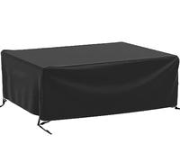 Jianghu Art Large Garden Furniture Covers, 280 x 220 x 85 cm Black Outdoor Garden Patio Furniture Set Cover, 600D Oxford Fabric, Anti-UV, Windproof, Waterproof