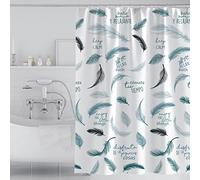 Jianghu Art Large Wide Bathing Cover Bathroom Shower Curtain Modern Feather Waterproof PEVA Fabric for Bath Toilet Children with Hooks 175x220cm/71x87in(WxH) shower curtain